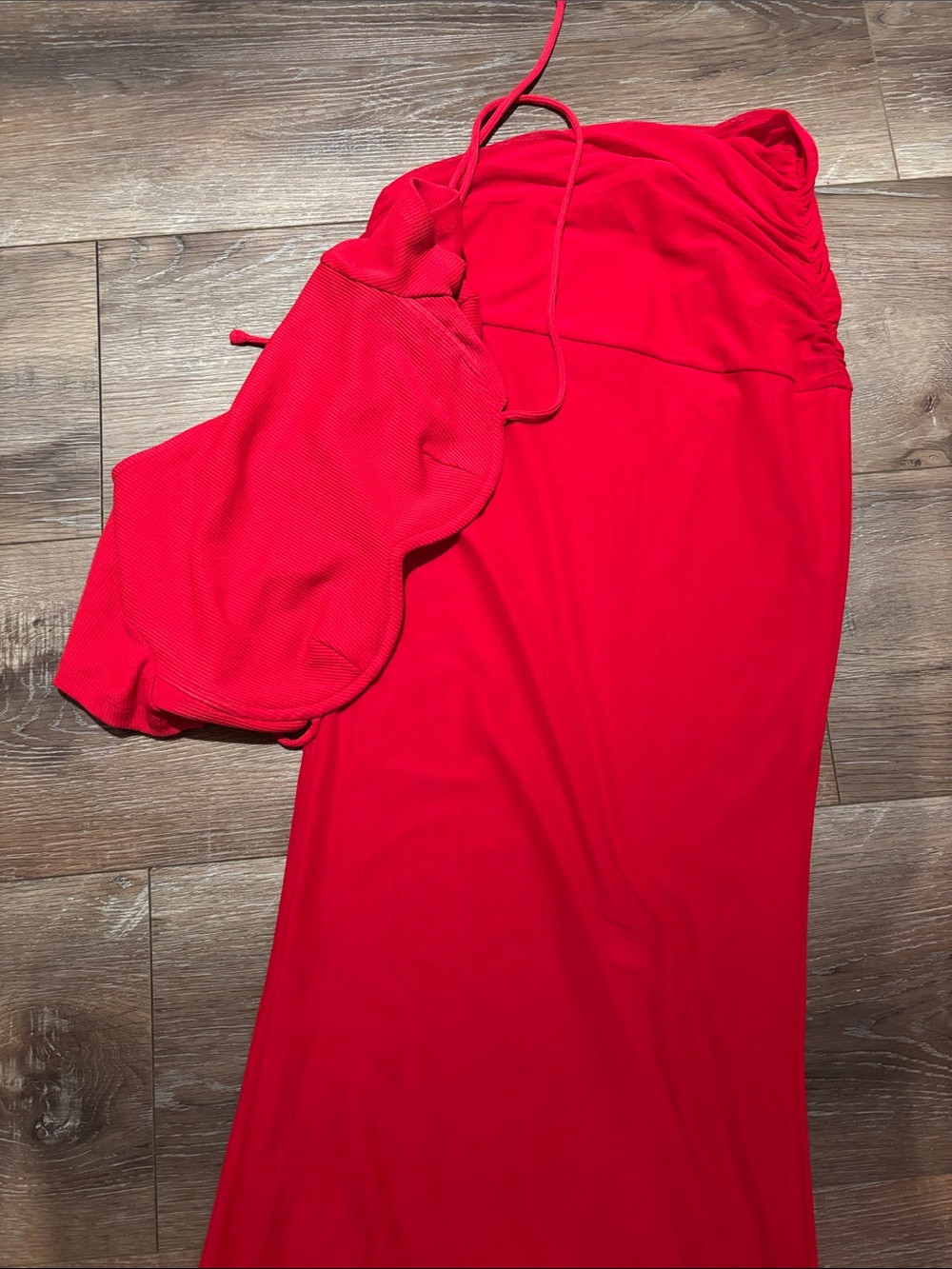 Outcast Red Maxi Mesh Skirt - Picture 7 of 7